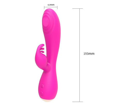 Conejito Vibrador Magic Stick con Pulsación Fucsia