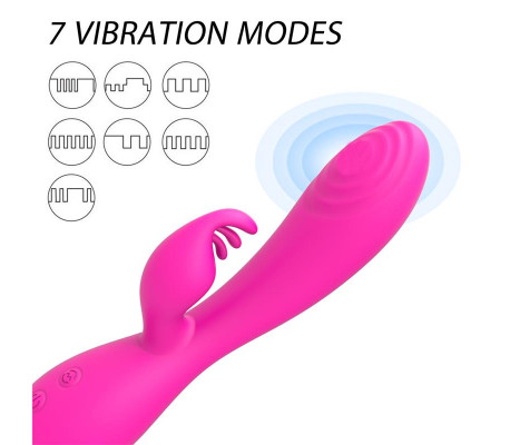 Conejito Vibrador Magic Stick con Pulsación Fucsia