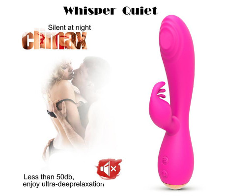 Conejito Vibrador Magic Stick con Pulsación Fucsia