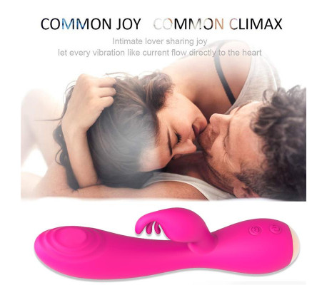 Conejito Vibrador Magic Stick con Pulsación Fucsia