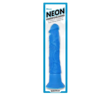 Neon Vibrador de Silicona Wall Banger Azul