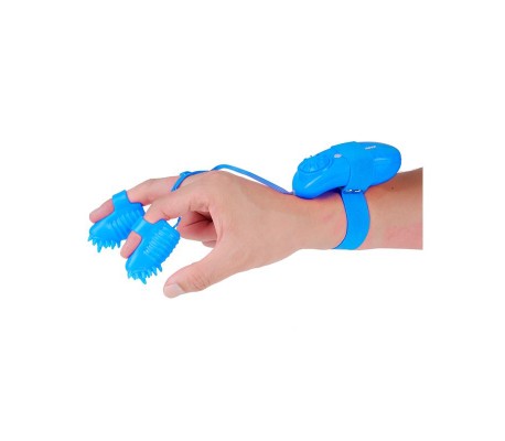 Neon Mini Vibrador para el Dedo Azul