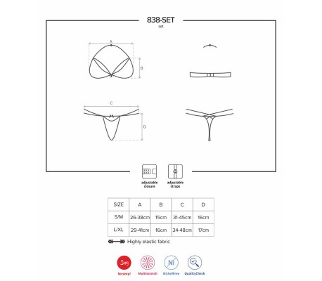 838-SET-1 Set 2 Piezas Negro