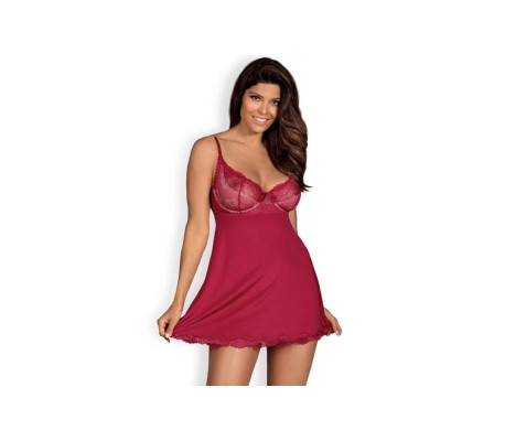 Rosalyne Babydoll y Tanga Rojo Talla S/M