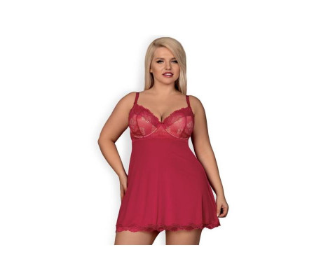 Rosalyne Babydoll y Tanga Rojo Talla S/M