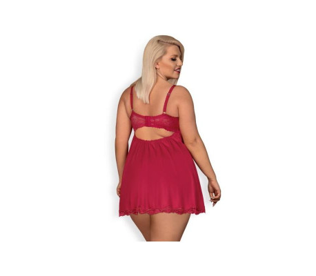 Rosalyne Babydoll y Tanga Rojo Talla S/M