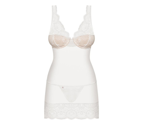 853-CHE-2 Chemise y Tanga Color Blanco