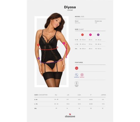 Diyosa Corset con Tanga Negro