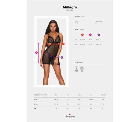 Millagro Vestido Semi Transparente de Rejilla