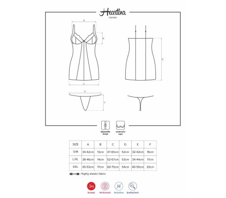 Heartina Chemise y Tanga Color Rojo