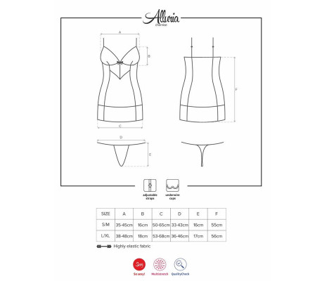 Alluria Chemise y Tanga Color Negro