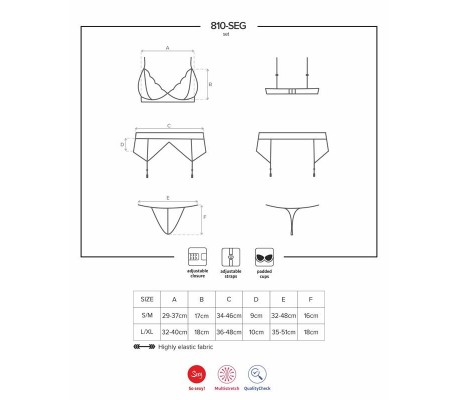 810-SEG-1 Set 3 Piezas Color Negro