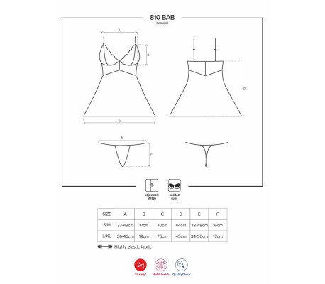 810-BAB-2 Babydoll y Tanga Color Blanco