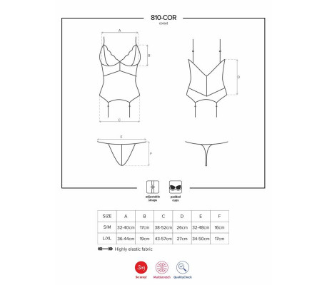 810-COR-2 Corset y Tanga Color Blanco