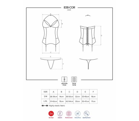 838-COR-3 Corset y Tanga Color Rojo