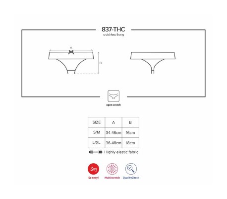 837-THC-1 Tanga Abierto Color Negro