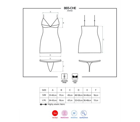 865-CHE-1 Chemise y Tanga Negro