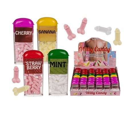 Display 48 Unidades Caramelos Pene 4 Sabores