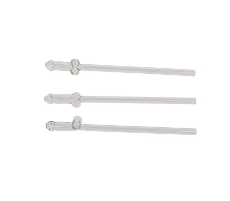 Pajitas de Cristal de Pene con Limpiador