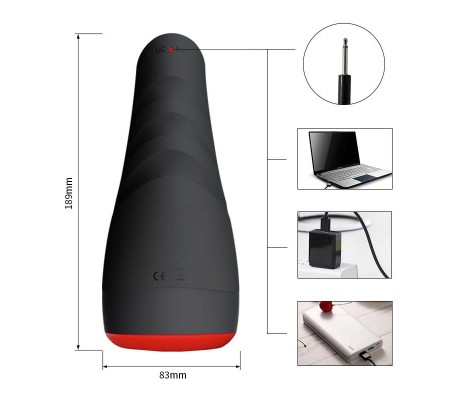 Chiven 3 Masturbador Masculino Efecto Calor Silicona Líquida Negro