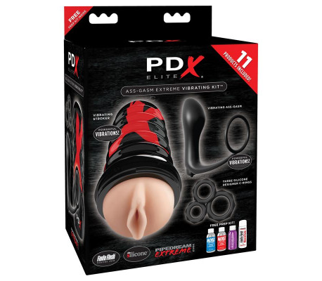 PDX Elite Kit Masturbador Vibrador Ass-Gasm