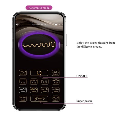 Abner Huevo Vibrador con App Lila