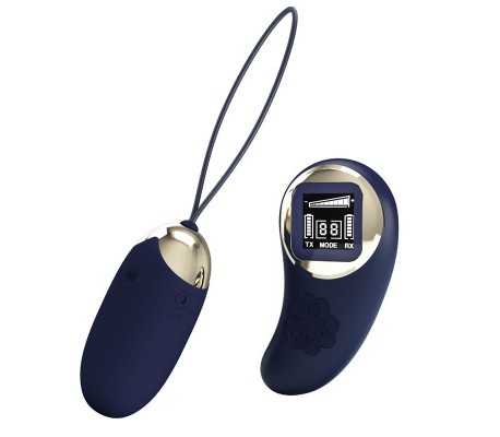 Mina Huevo Vibrador con Control Remoto Pantalla Digital Azul