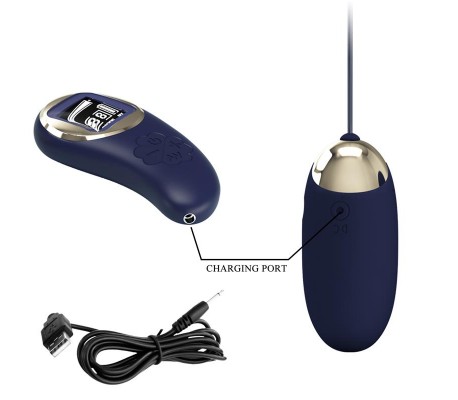 Mina Huevo Vibrador con Control Remoto Pantalla Digital Azul
