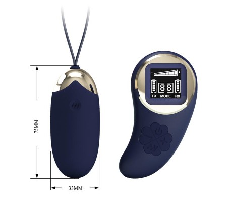 Mina Huevo Vibrador con Control Remoto Pantalla Digital Azul