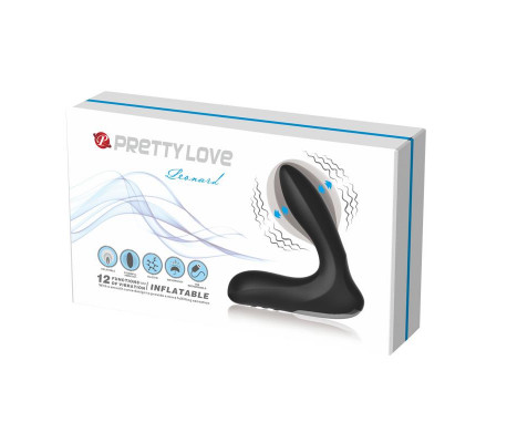 Estimlador Anal Inflable Leonard Silicona USB Negro