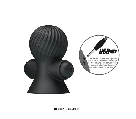 Funda para los Pezones con Vibración Negro