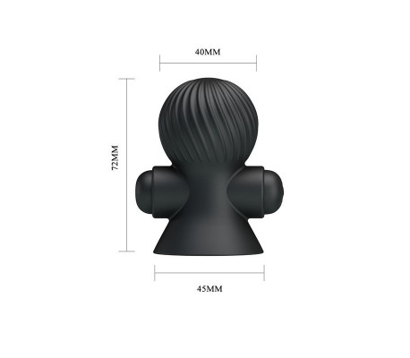 Funda para los Pezones con Vibración Negro