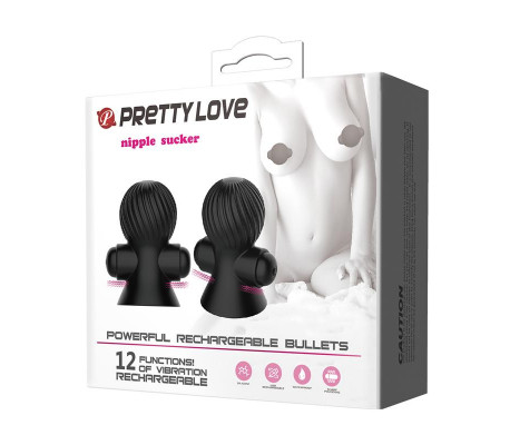 Funda para los Pezones con Vibración Negro