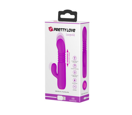 Leopold Vibrador con Función de Movimiento USB Silicona