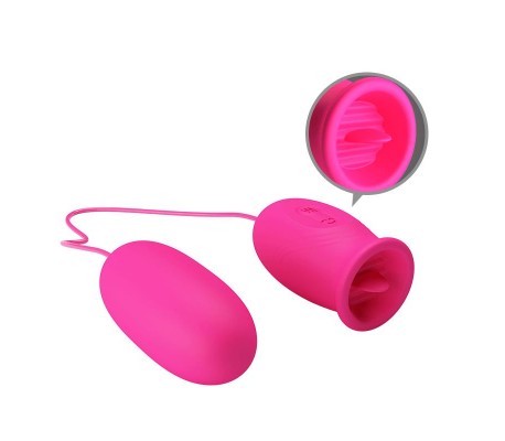 Daisy Huevo Vibrador y Lengua Estimuladora Rosa