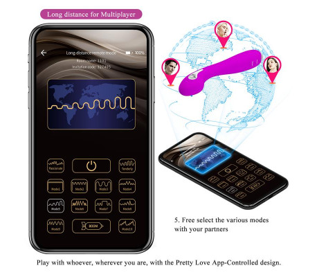 Hector Vibrador con Electroshock y App Rosa