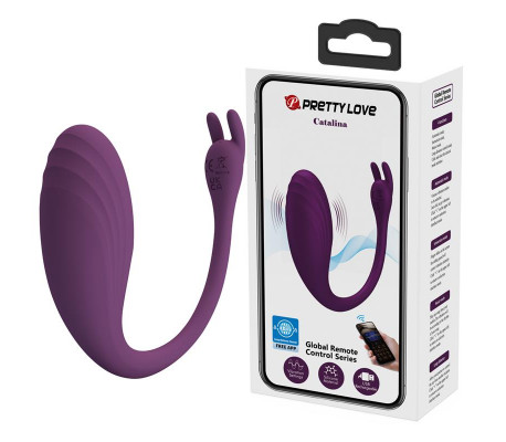 Catalina Huevo Vibrador con APP Púrpura