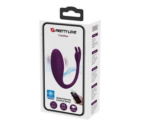 Catalina Huevo Vibrador con APP Púrpura