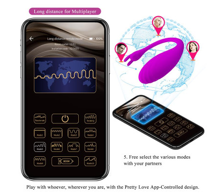 Catalina Huevo Vibrador con APP Rosa