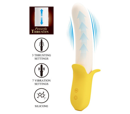 Banana Geek Vibrador con Thrusting USB
