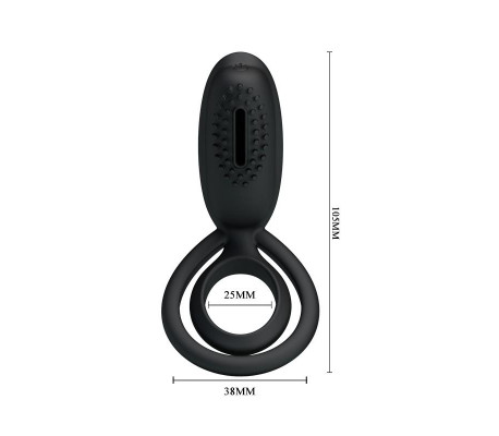 Pretty Love Anillo Vibrador Esther Color Negro