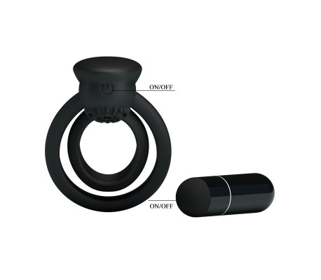 Pretty Love Anillo Vibrador Esther Color Negro