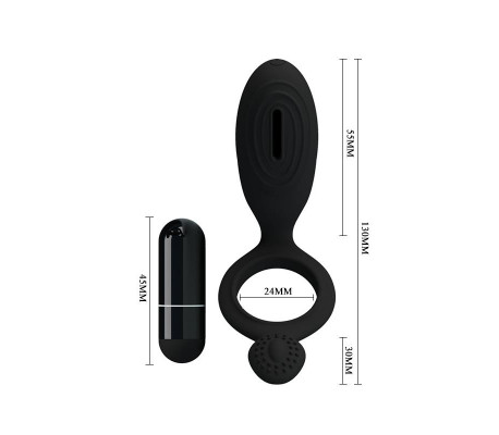 Pretty Love Anillo Vibrador Ethel Color Negro