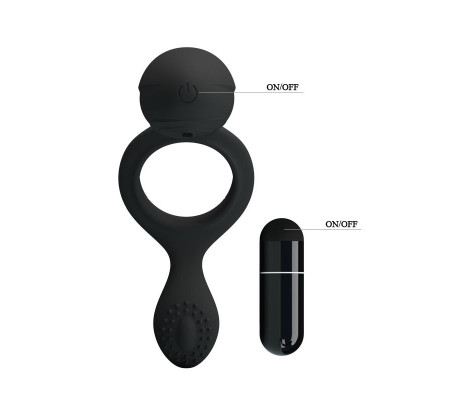 Pretty Love Anillo Vibrador Ethel Color Negro