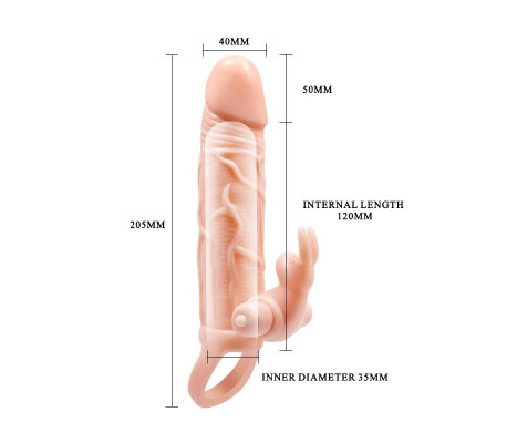 Brave Man Funda para el Pene con Vibración + 5cm