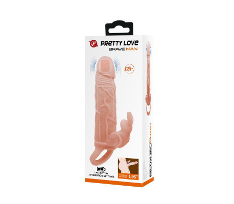 Brave Man Funda para el Pene con Vibración + 5cm