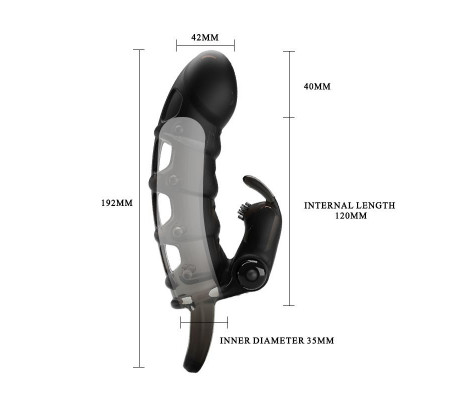 Cuper Funda para el Pene con Vibración +4 cm