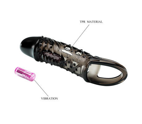 Funda para el Pene con vibracón Negro