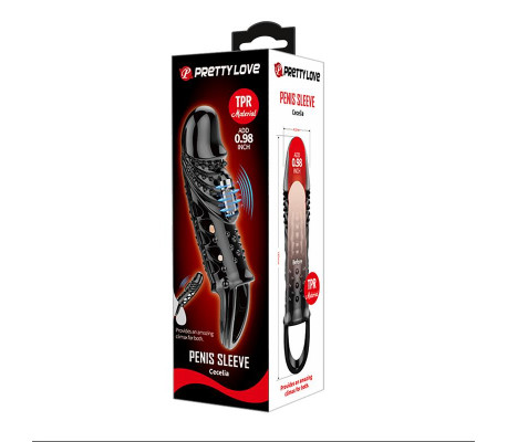Funda para el Pene con vibracón Negro
