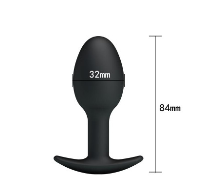 Plug Anal Silicona Negro con Bola